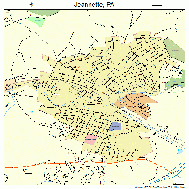 Jeannette, PA street map