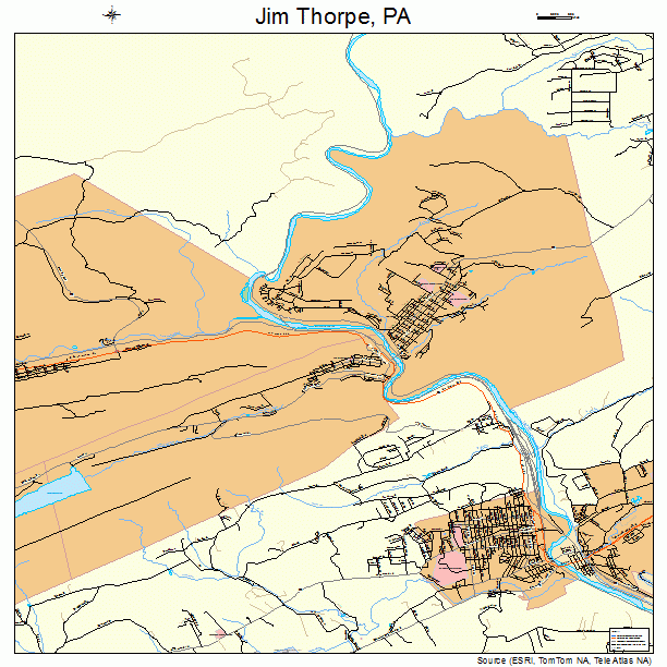 Jim Thorpe, PA street map