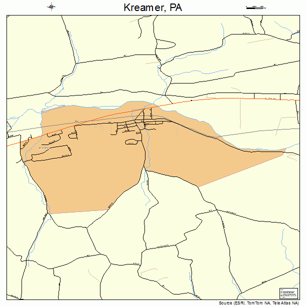 Kreamer, PA street map