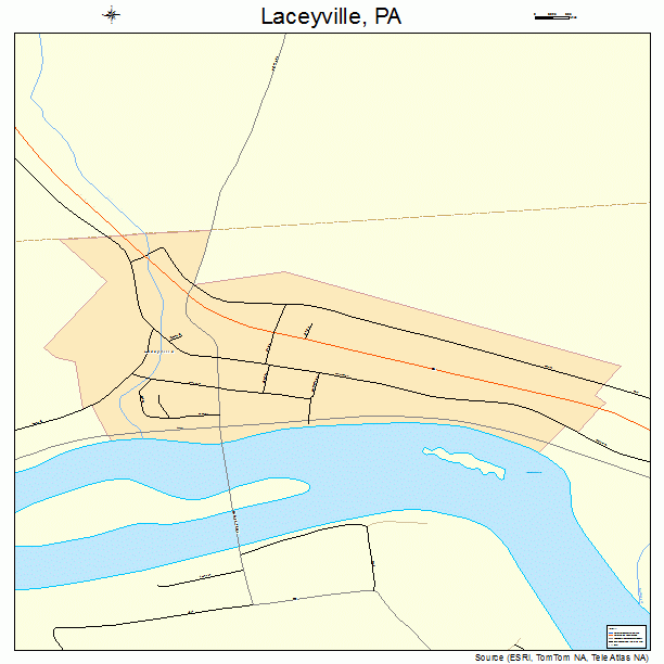 Laceyville, PA street map