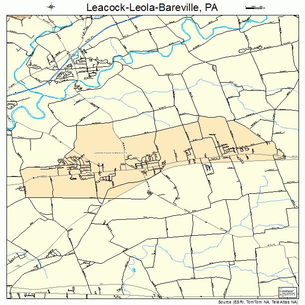 Leacock-Leola-Bareville, PA street map