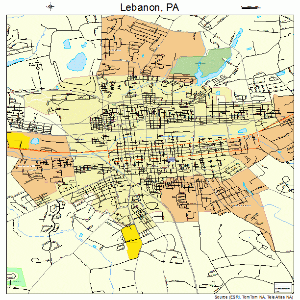 Lebanon, PA street map