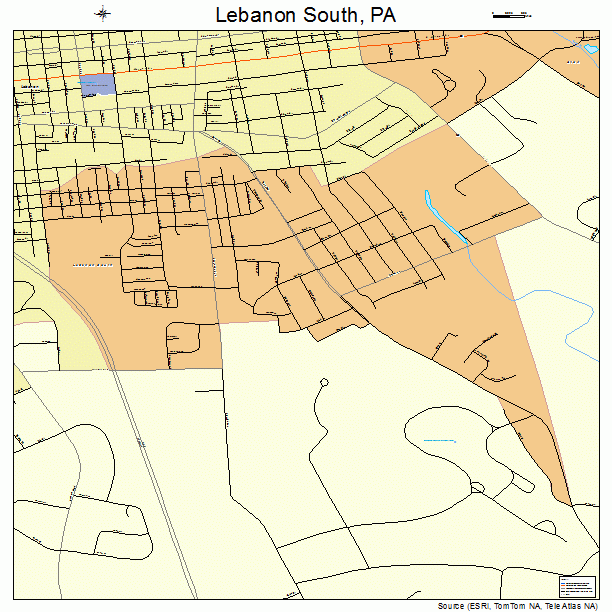 Lebanon South, PA street map