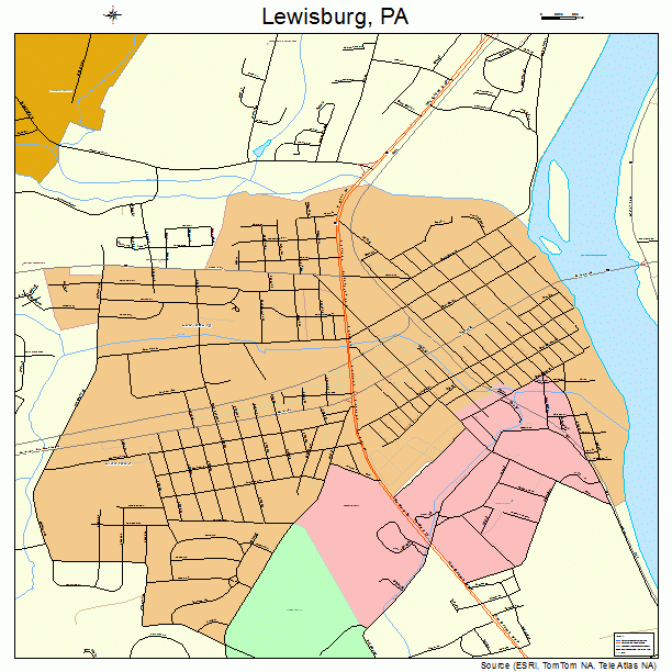 Lewisburg, PA street map