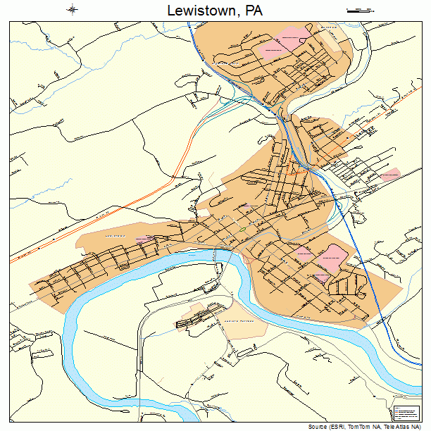 Lewistown, PA street map