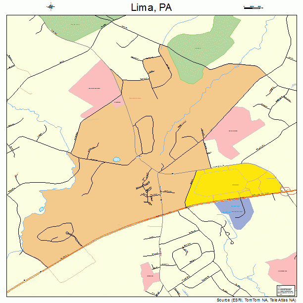 Lima, PA street map