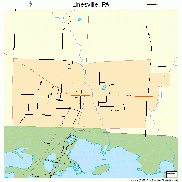 Linesville, PA street map