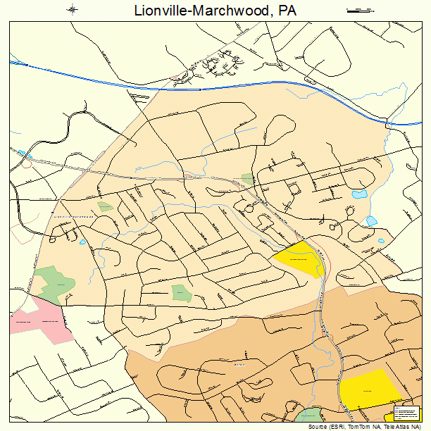 Lionville-Marchwood, PA street map