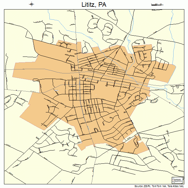 Lititz, PA street map