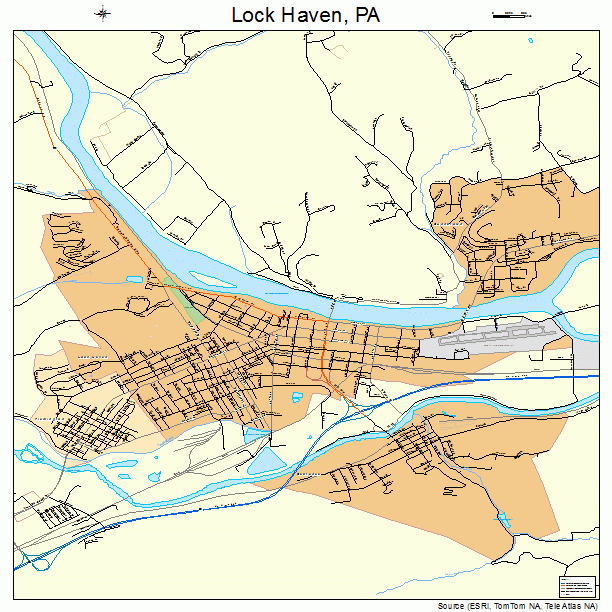 Lock Haven, PA street map
