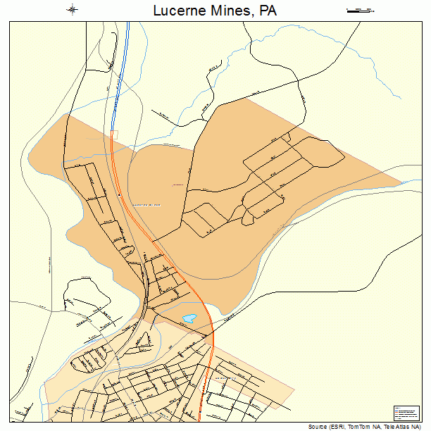 Lucerne Mines, PA street map