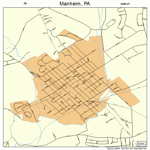 Manheim, PA street map