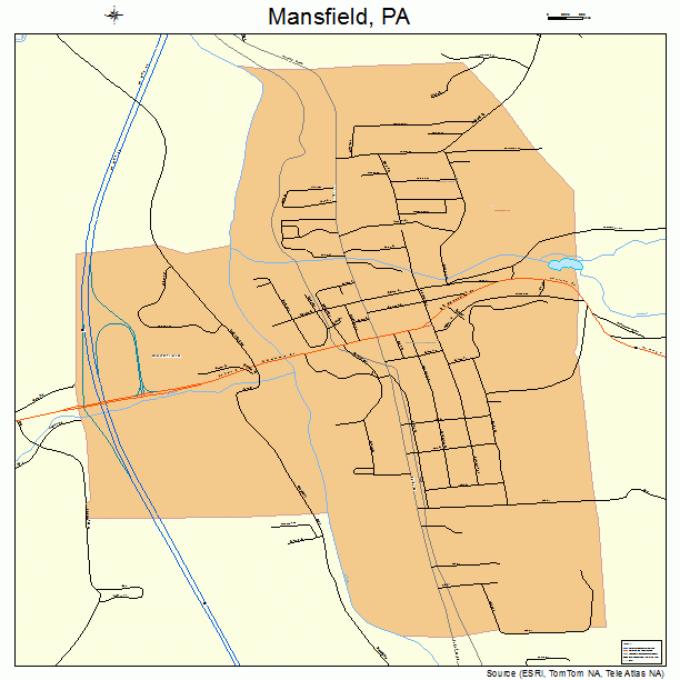 Mansfield, PA street map