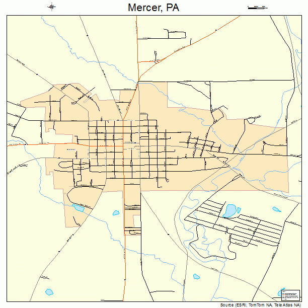 Mercer, PA street map