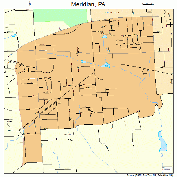 Meridian, PA street map