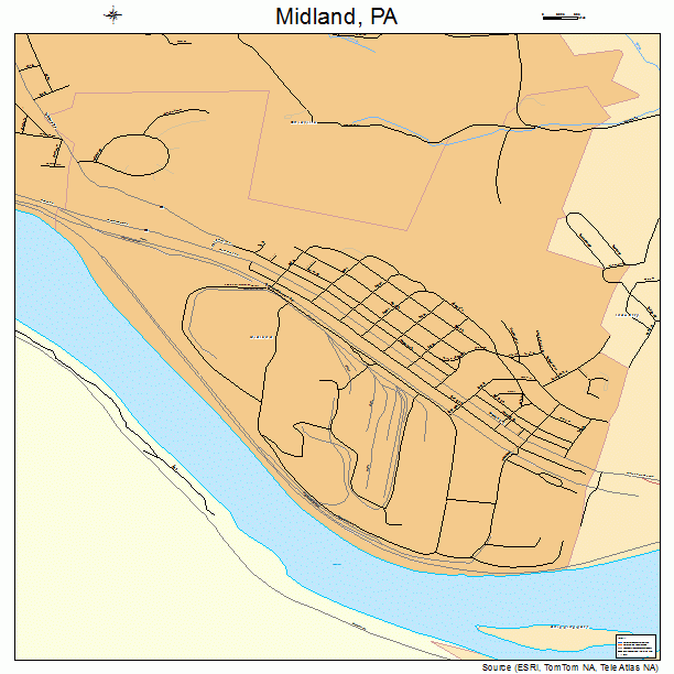 Midland, PA street map