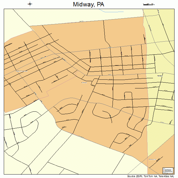 Midway, PA street map