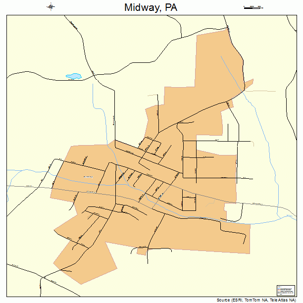 Midway, PA street map