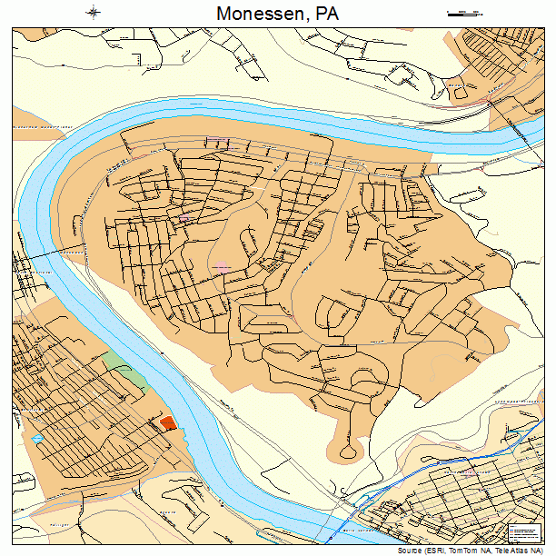 Monessen, PA street map