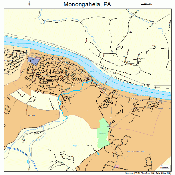 Monongahela, PA street map