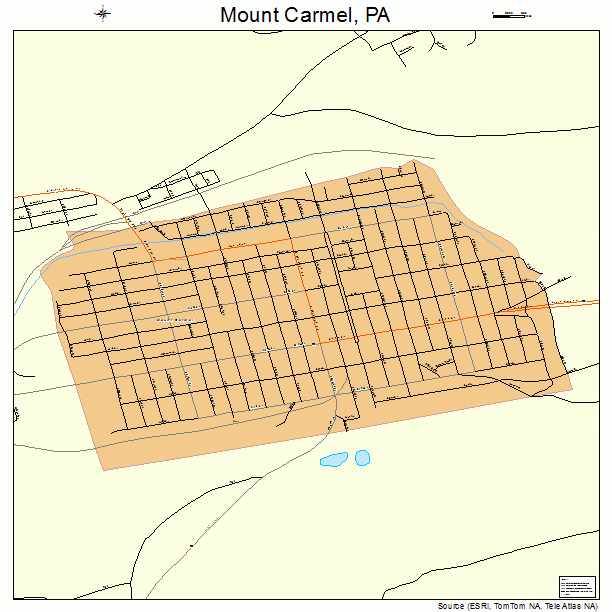 Mount Carmel, PA street map