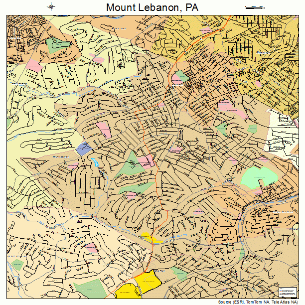 Mount Lebanon, PA street map