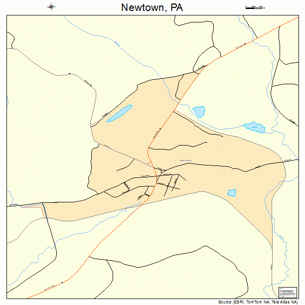 Newtown, PA street map