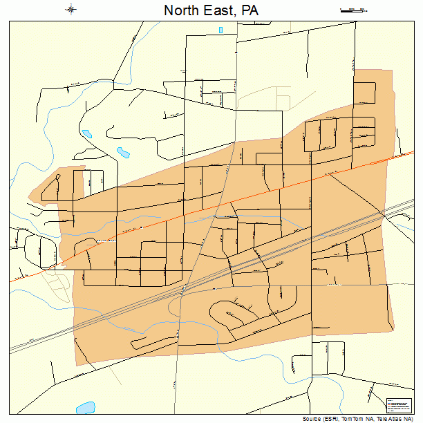 North East, PA street map