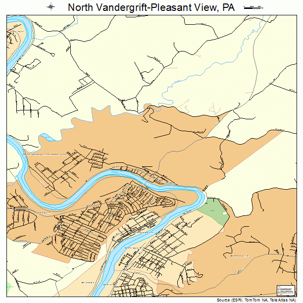 North Vandergrift-Pleasant View, PA street map