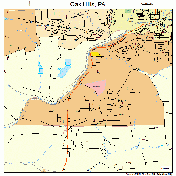 Oak Hills, PA street map