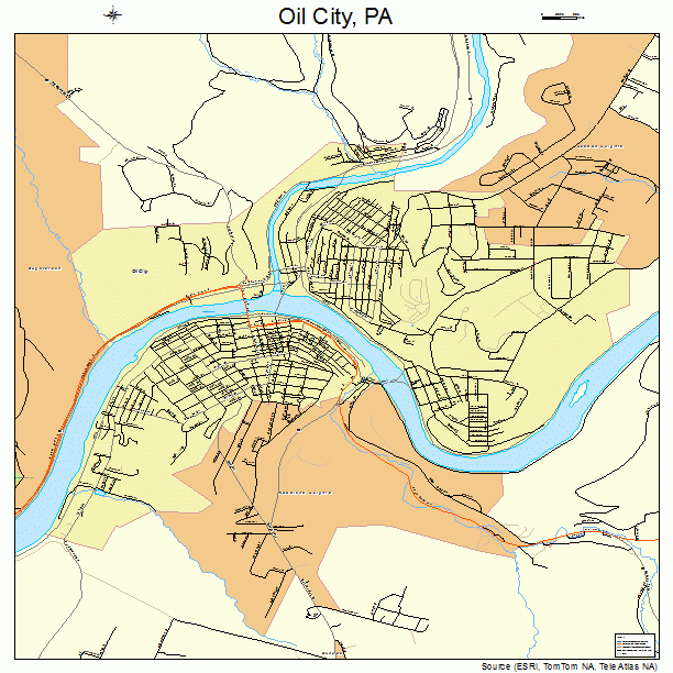 Oil City, PA street map