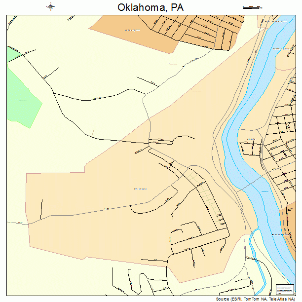 Oklahoma, PA street map