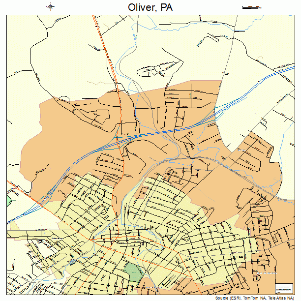 Oliver, PA street map