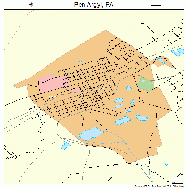 Pen Argyl, PA street map