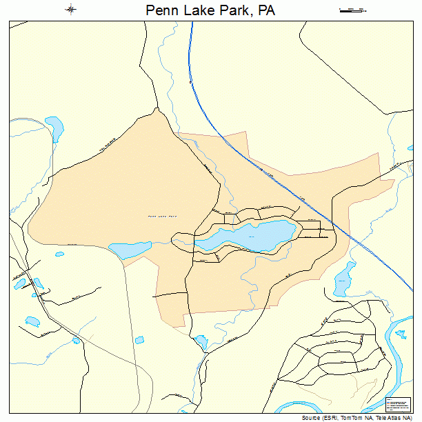 Penn Lake Park, PA street map