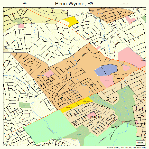 Penn Wynne, PA street map