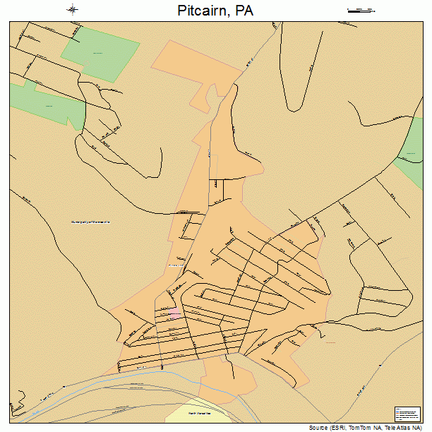 Pitcairn, PA street map