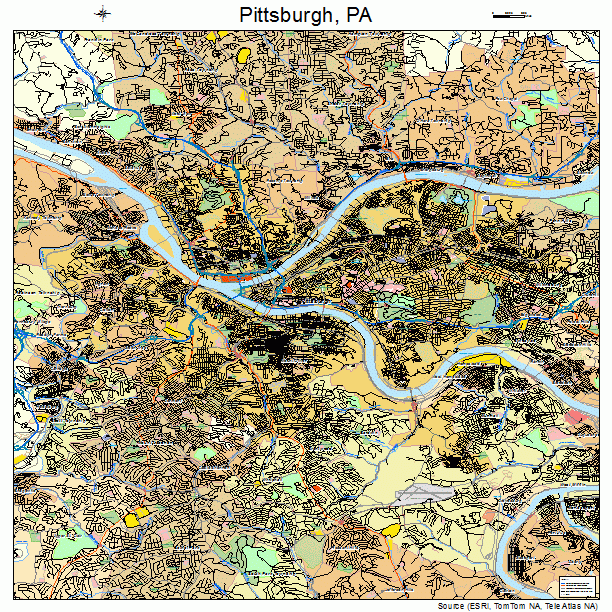 Pittsburgh, PA street map