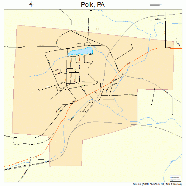 Polk, PA street map