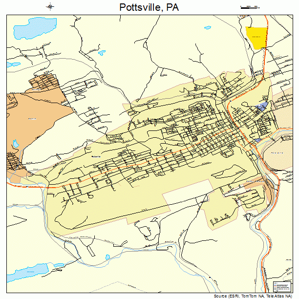 Pottsville, PA street map