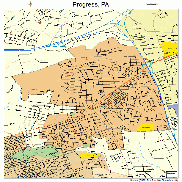 Progress, PA street map