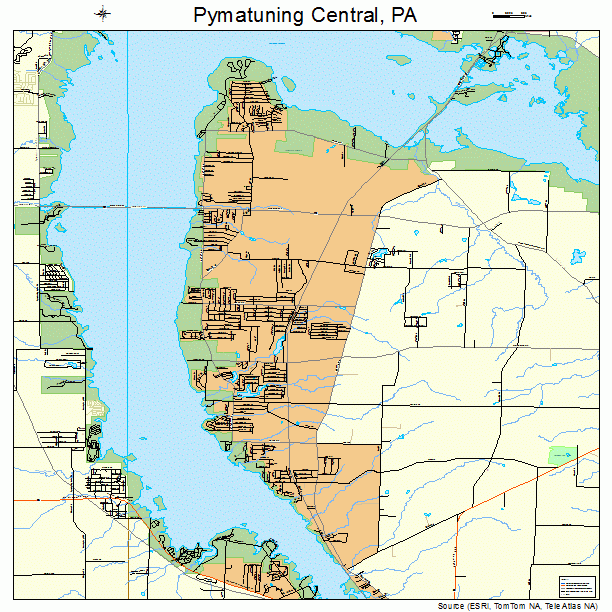 Pymatuning Central, PA street map