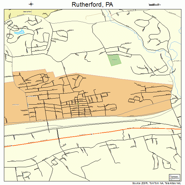 Rutherford, PA street map