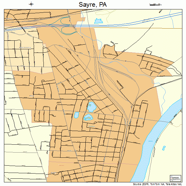 Sayre, PA street map