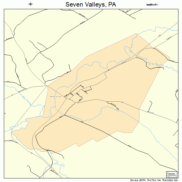 Seven Valleys, PA street map