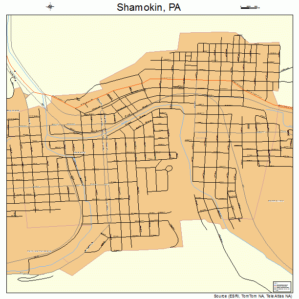 Shamokin, PA street map