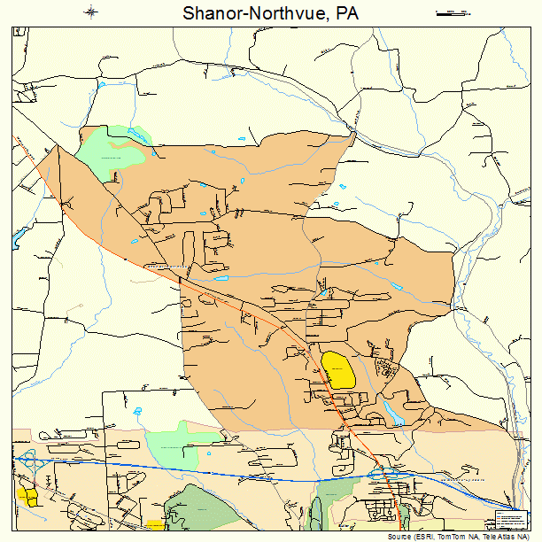 Shanor-Northvue, PA street map