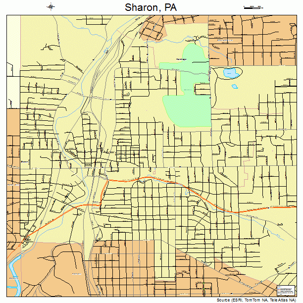 Sharon, PA street map