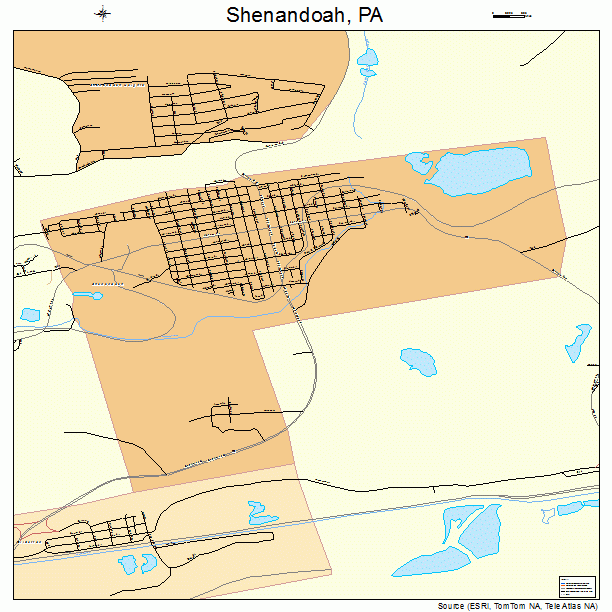 Shenandoah, PA street map