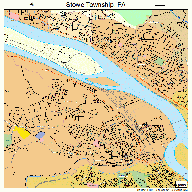 Stowe Township, PA street map